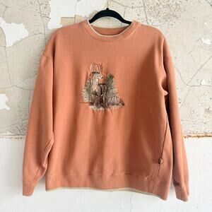 Vtg Outdoorsman Sweatshirt Embroidered Deer Wildlife Men M Women L Outdoor Y2K